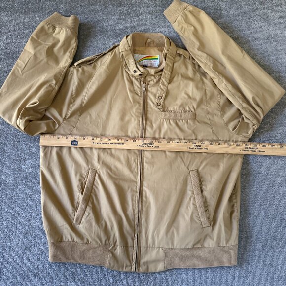 VTG Rainbow West 90's Windbreaker Jacket Tan Size Large - Picture 4 of 7